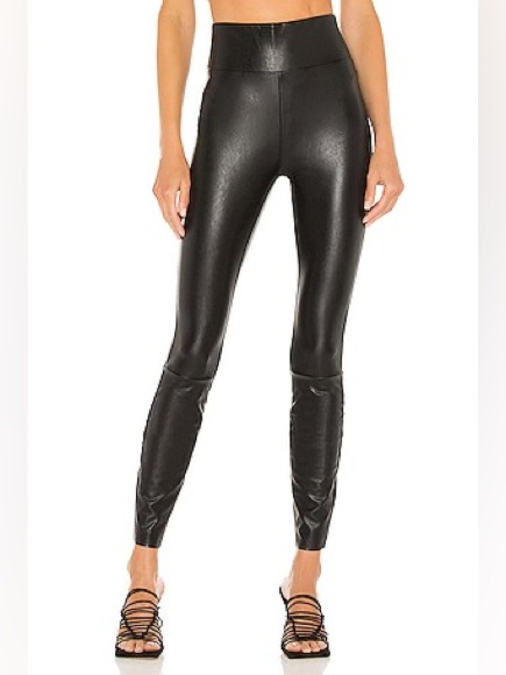 PAIGE Sheena High Rise Vegan Leather Leggings Black Small